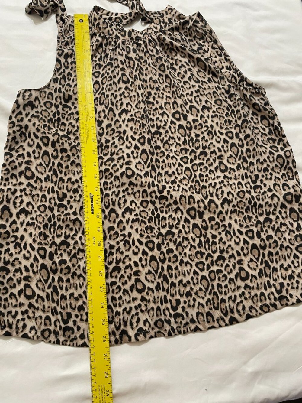 Loft Leopard Print Sleeveless Blouse with tie in the back - Picture 7 of 8